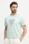 Bavlněné tričko Guess zelená barva, s aplikací, M5GI11 K8FQ4