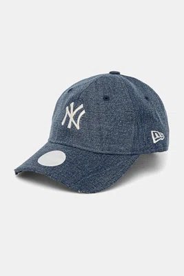 Bavlněná baseballová čepice New Era tmavomodrá barva, s aplikací, 60595375