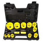 GEKO Vykružovací vrtáky do kovu a dřeva, průměr 19-76 mm, sada 17 ks