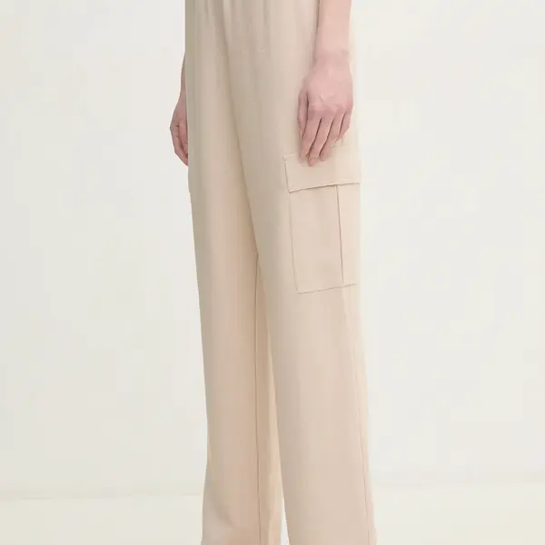Kalhoty Marc Aurel dámské, béžová barva, jednoduché, high waist, 1828-2001-93404