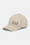 Bavlněná baseballová čepice EA7 Emporio Armani béžová barva, s potiskem, AF11989.7X000005