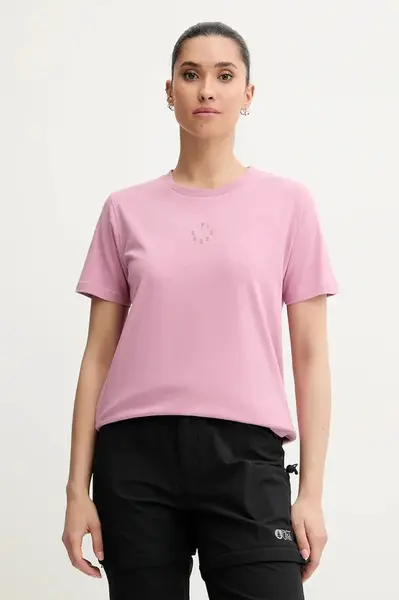 Bavlněné tričko Picture Virel dámské, růžová barva, WTS0575