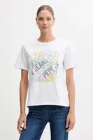 Bavlněné tričko Pepe Jeans dámské, bílá barva, PL506108