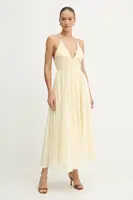 Šaty Bardot žlutá barva, maxi, 59963DB