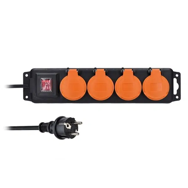 SOLIGHT Prodlužovací kabel 10 m, venkovní IP44, 3 x 1,5 mm2, 4 zásuvky