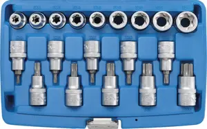 BGS technic Hlavice 1/2” TORX vel. T30-T70 a E-TORX vel. E10-E24, sada 19 ks - BGS 5100