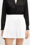 Kraťasy BOSS dámské, bílá barva, hladké, high waist, 50537474