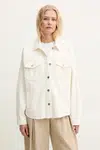 Džínová bunda Liu Jo béžová barva, přechodná, oversize, UA5165 DS069