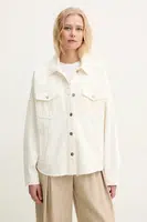 Džínová bunda Liu Jo béžová barva, přechodná, oversize, UA5165 DS069