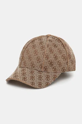 Kšiltovka Guess dámská, hnědá barva, vzorovaná, AW5282 POL01