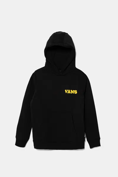 Dětská mikina Vans HASTA LA SHAKA černá barva, s kapucí, s potiskem, VN000NWTBLK1