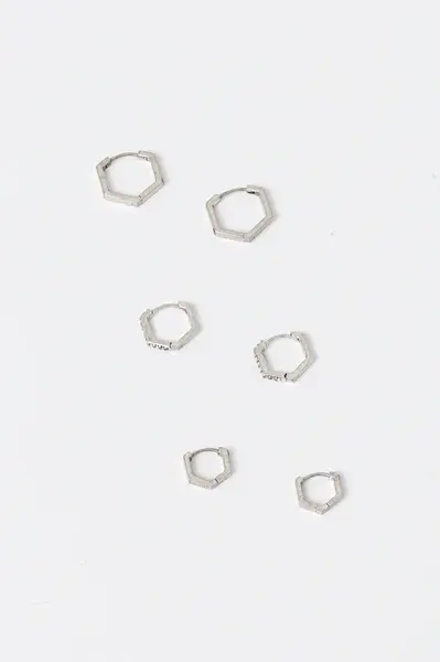 Náušnice AllSaints 3-pack 37527083SLV041