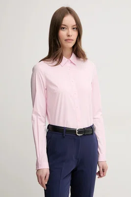Košile Sisley dámská, růžová barva, regular, s klasickým límcem, 5CNX5QD47