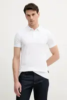 Bavlněné polo tričko Sisley pánské, bílá barva, 3089S300T