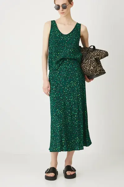 Sukně Medicine zelená barva, maxi, áčková