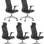 MERCURY 5PACK Ergonomická kancelářská židle WISDOM, černý plast, černá (5 ks)