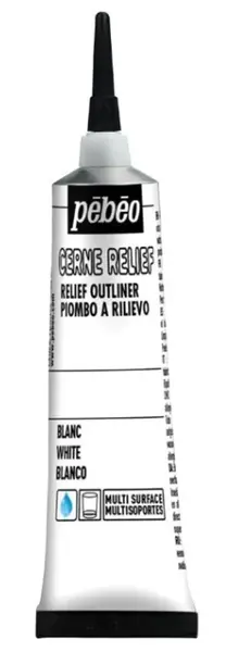 Kontura na sklo Cerne Relief 20ml – bílá