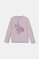 Dětské bavlněné tričko s dlouhým rukávem United Colors of Benetton