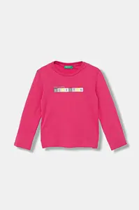 Dětské bavlněné tričko s dlouhým rukávem United Colors of Benetton