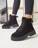 Resti Women's insulated trapper boots in black colozre Tivica - Footwear