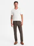 Ombre Men's REGULAR FIT chino pants with fine texture - brown