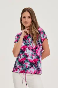 Marisse Patterned Fuchsia Blouse