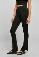 Women's leggings with high waist and side slit black