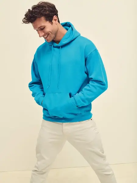 Blue Men's Hooded Sweat Fruit of the Loom