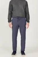 AC&Co / Altınyıldız Classics Men's Navy Blue Slim Fit Slim Fit Waist Tie Flexible Trousers