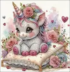 Diamantové malování Květinový jednorožec