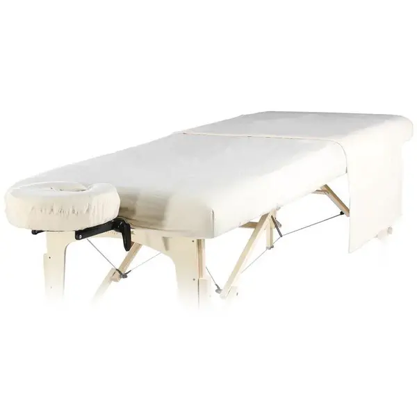 Set Flanelová prikrývka a prestieradlo Fabulo na masážny stôl a podhlavník Farba: biela