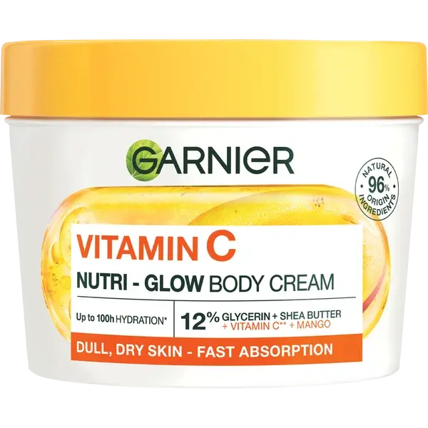 Garnier Body Food Glow krém na rozjasnenie pokožky s mangom + vitamínom C