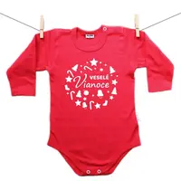 Boodyy Červené body s dlhým rukávom Veselé Vianoce 62 (2-4 mesiace)