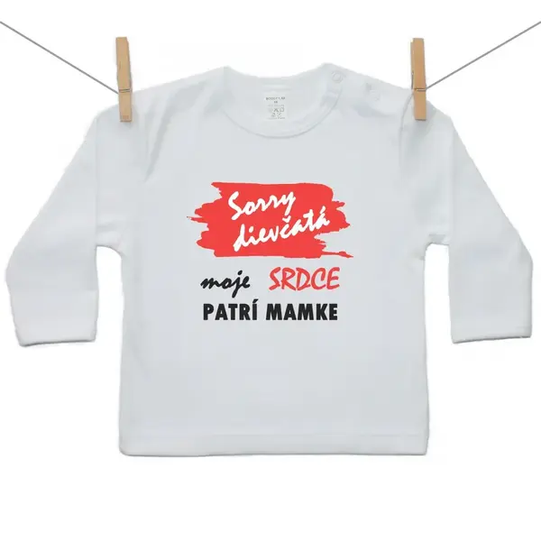 Boodyy Tričko s dlhým rukávom Sorry dievčatá moje srdce patrí mamke 122 (6-7 rokov)