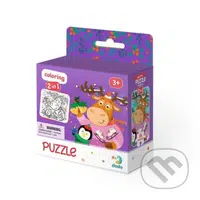 Roztomilý jelen a tučňák - puzzle z kategorie 15 - 60 dílků