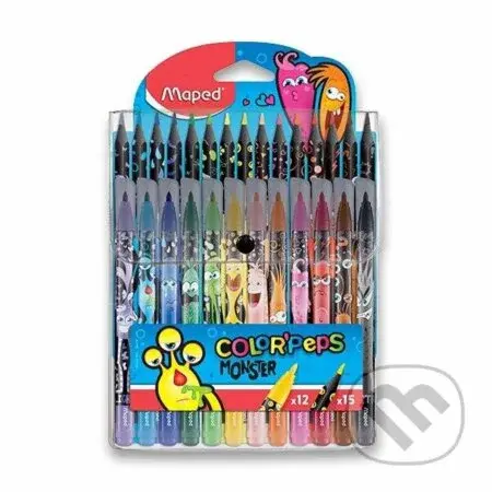 Maped Sada Color´ Peps Monster Fixy 12ks + 15ks pastelek