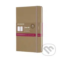 Moleskine - zápisník Two-go hnedý (malý, čistý/linajkovaný, plátené dosky)