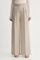 Kalhoty Simona Corsellini dámské, béžová barva, high waist, A25CPPA01302