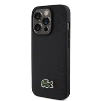 Zadní kryt Lacoste Iconic Petit Pique Woven Logo MagSafe pro Apple iPhone 15 Pro, černá + USB-C/USB-C datový kabel