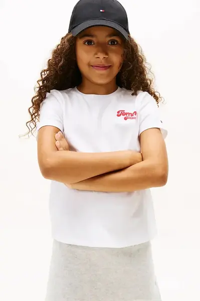 Dětské tričko Tommy Hilfiger bílá barva, KG0KG08805