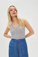 Marisse Women's T-Shirt L-Ts-4680 White_Navy