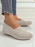 Resti Beige Callista women's slip-ons - lightweight fabric shoes with flat soles