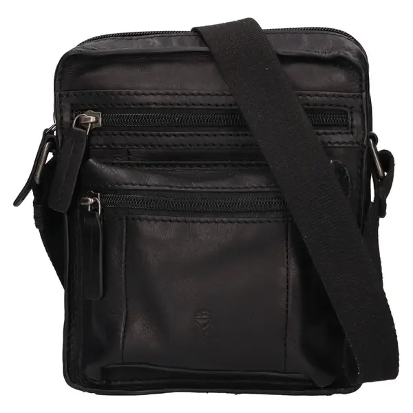 Pánska kožená taška na doklady Dakar Pavel - čierna