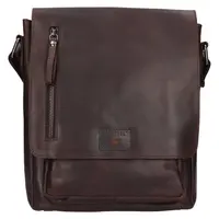 Pánska kožená taška cez rameno Mustang Hugo - tmavo hnedá