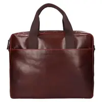 Pánska kožená taška na notebook Bugatti Nikolas - hnedá