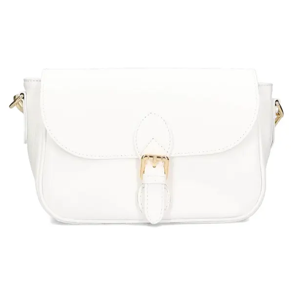 Dámska kožená crossbody kabelka Italia Melanis - biela