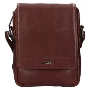 Pánska kožená taška cez rameno Lagen Unne - hnedá
