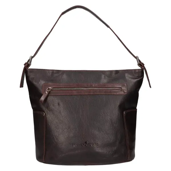 Dámska kožená kabelka Greenwood Amalia - tmavo hnedá