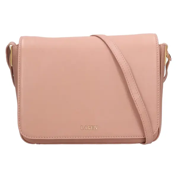 Dámská kožená kabelka Lagen Davuda - růžová