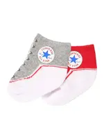 CONVERSE Ponožky 'Chuck'  sivá melírovaná / červená / biela
